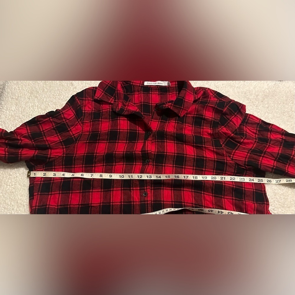 Calvin Klein Jeans Buffalo Plaid Women’s Button Downm Shirt Size 2X New with tag - Picture 10 of 13